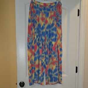 Free People Vibrant Tie-Dye A-Line Skirt